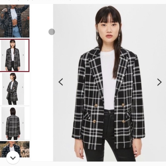 Topshop double breasted plaid blazer - Picture 2 of 5